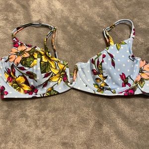 floral bathing suit top